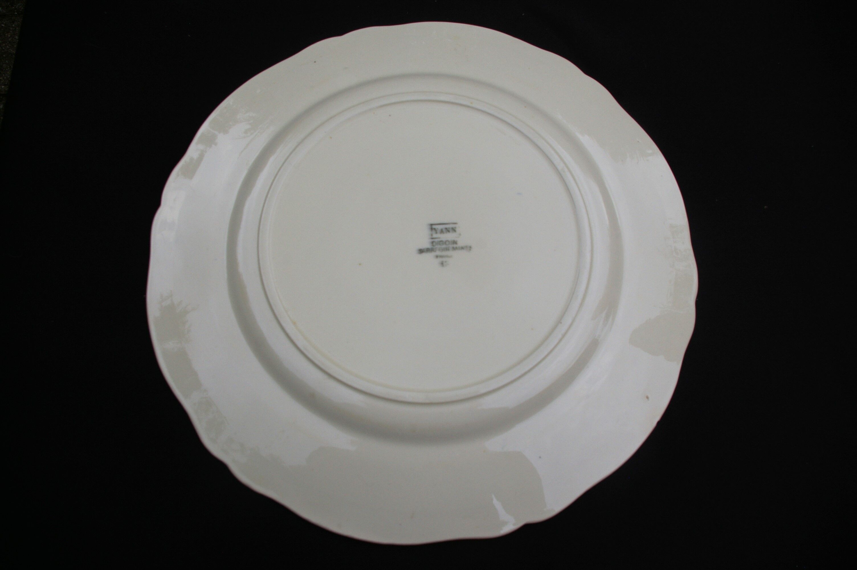 Large round earthenware dish by Digoin Sarreguemines model Yann