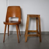 Raw oak stool 600mm