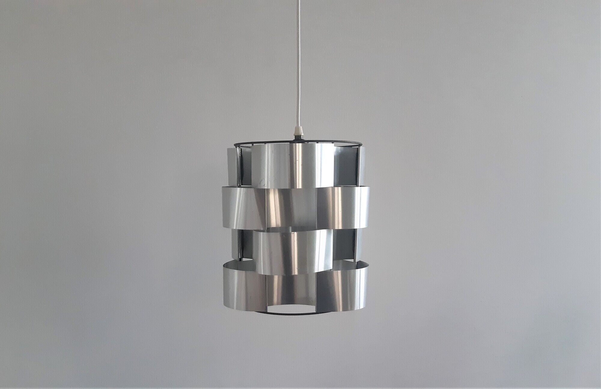 Aluminum pendant lamp by Max Sauze, France 1970's