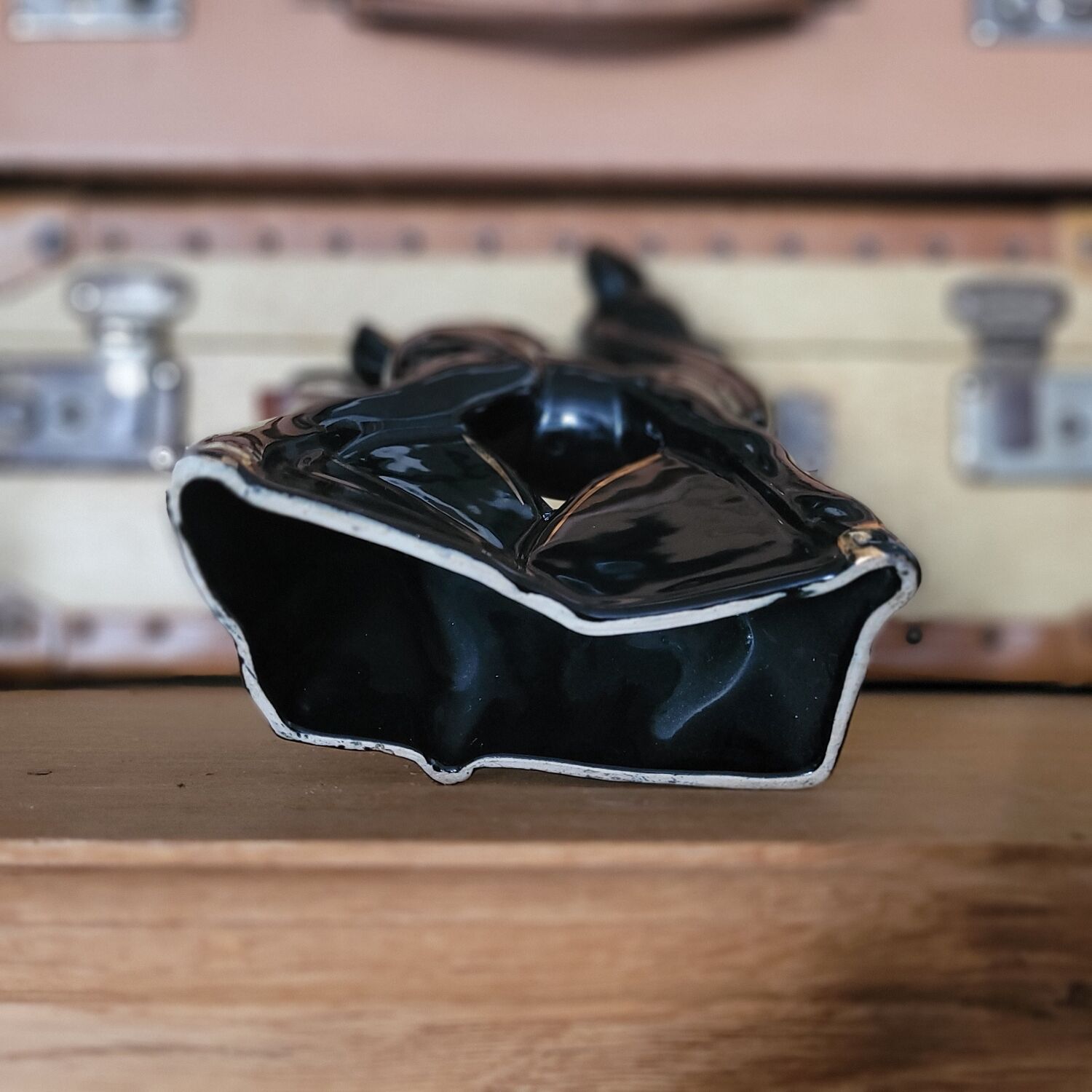 Black ceramic deer from the 1950s