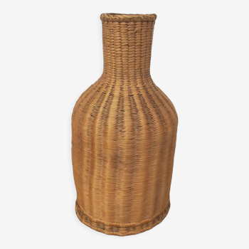 Vase bouteille vintage en osier