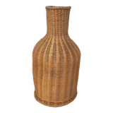 Vintage wicker bottle vase