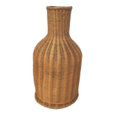Vase bouteille vintage en osier