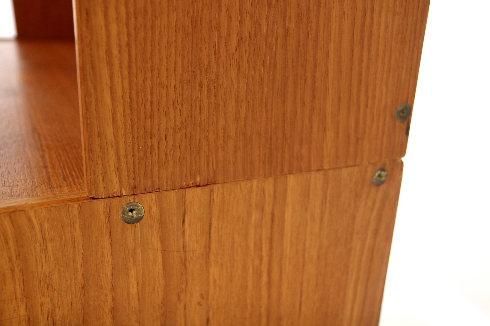 Scandinavian teak and rattan bookcase, Sweden, 1960