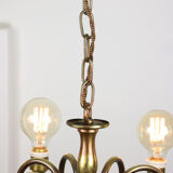 Viennese minimal brass 8-arm chandelier