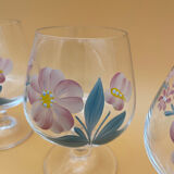Hand-painted crystal flower balloon foot glasses