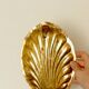 Pair of vintage brass shell scallop sconces