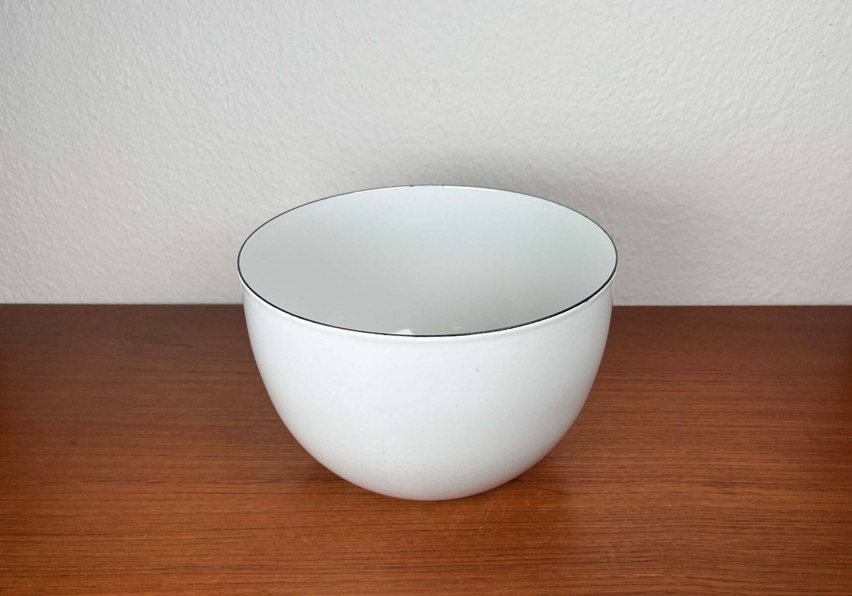 Mid-Century Modern Danish Large White Enamel Bowl, 1960s