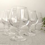 Cognac glasses in vintage arch crystal octagonal foot