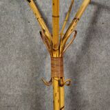 Antique bamboo and rattan coat rack, artistic work from the late 19th century.