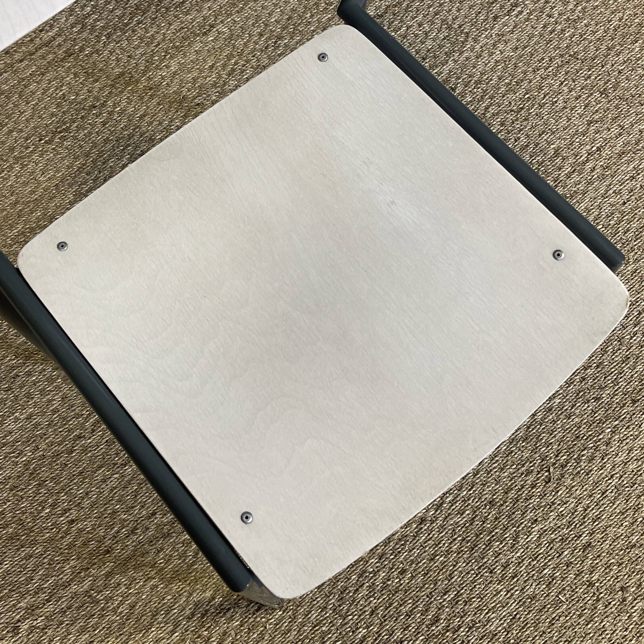 Pair of gijs van der sluis chairs white wood grey legs netherlands 1970s