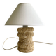 Lampe pierre annees 70 et l’abat-jour coton