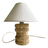 Lampe pierre annees 70 et l’abat-jour coton
