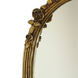 French Oval Mirror with Bow Roses Louis XVI Gold 45cm