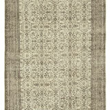 Tapis beige oriental ancien fait à la main 207 cm x 310 cm