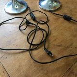 Set of 2 vintage tulip foot lamps