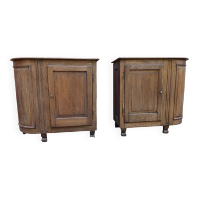 Enfilade - Paire de meuble à encoignure en chêne