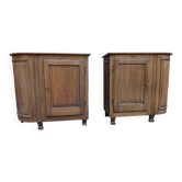 Enfilade - Pair of corner furniture in oak
