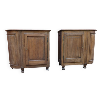 Enfilade - Paire de meuble à encoignure en chêne