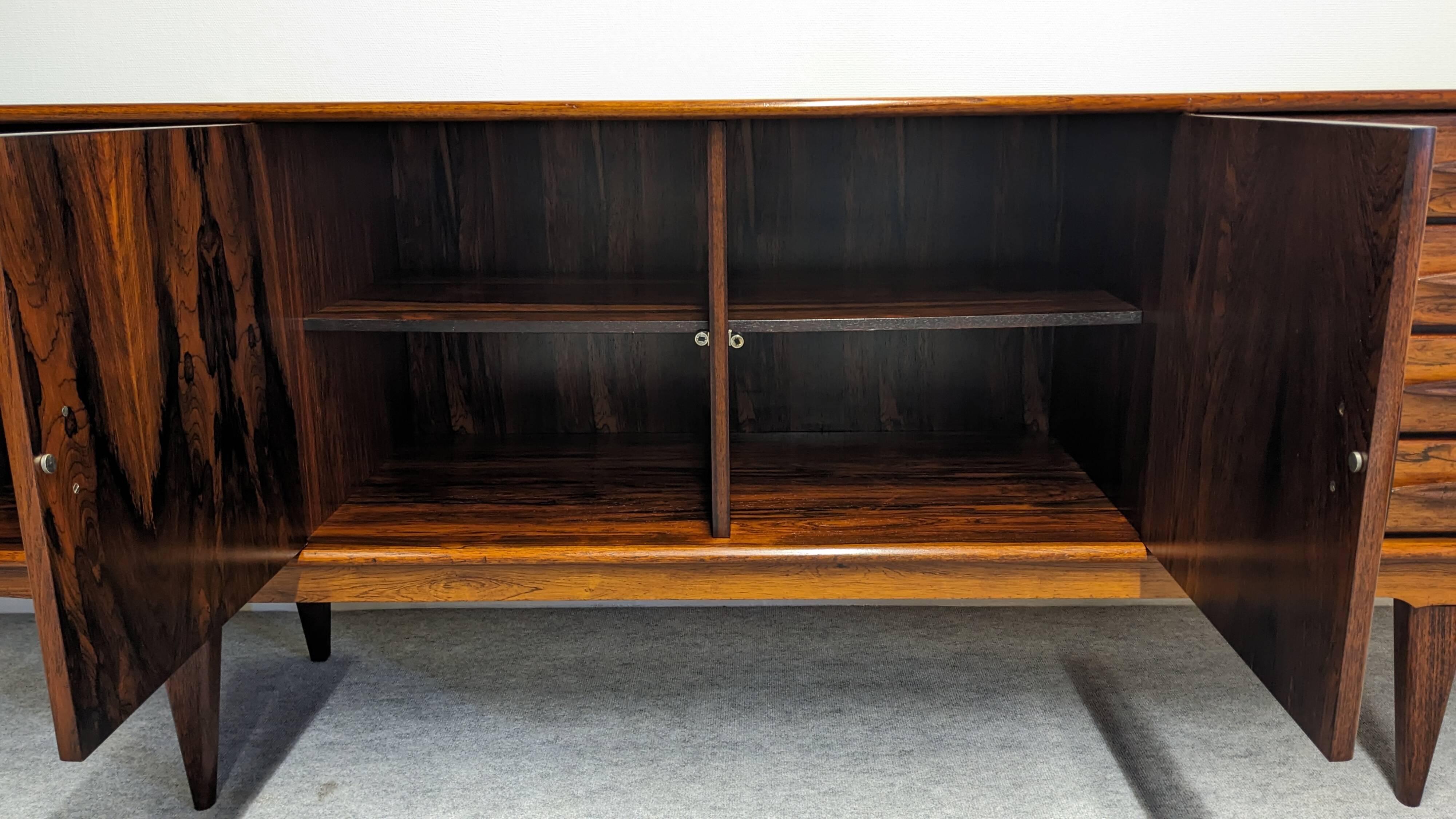 Scandinavian sideboard in Rio rosewood, 1950s-1960s