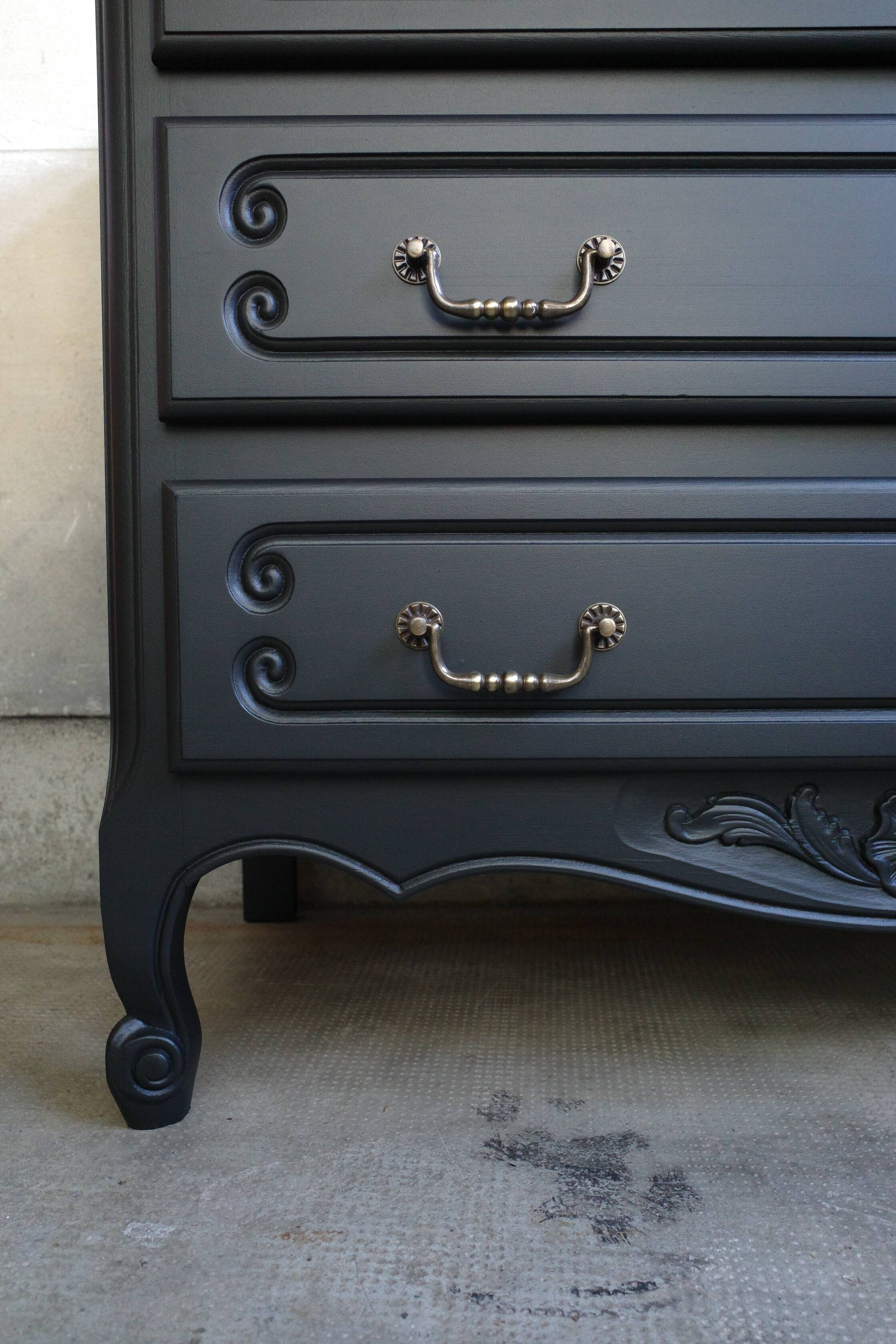 Black vintage chest of drawers