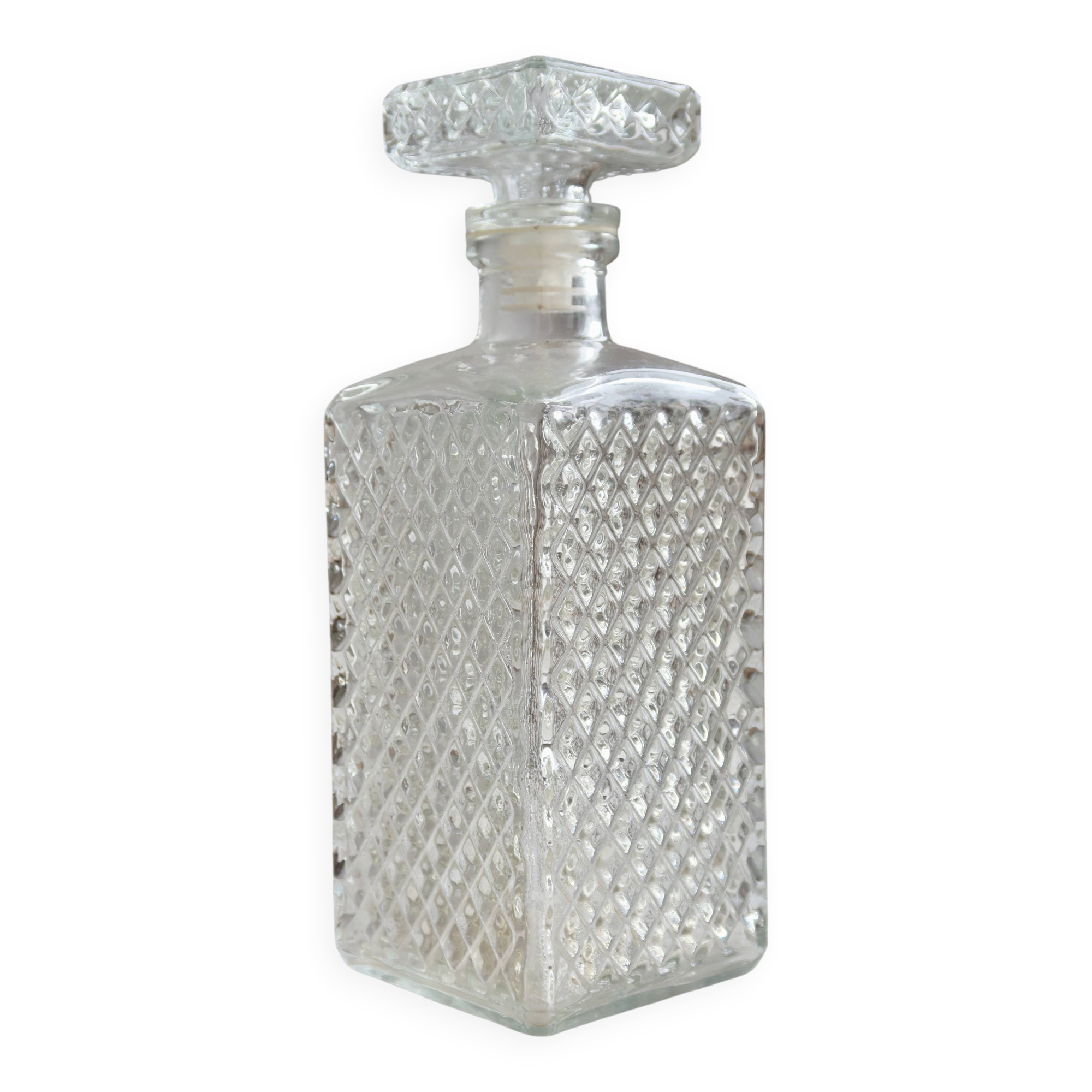 Vintage pressed glass whisky carafe