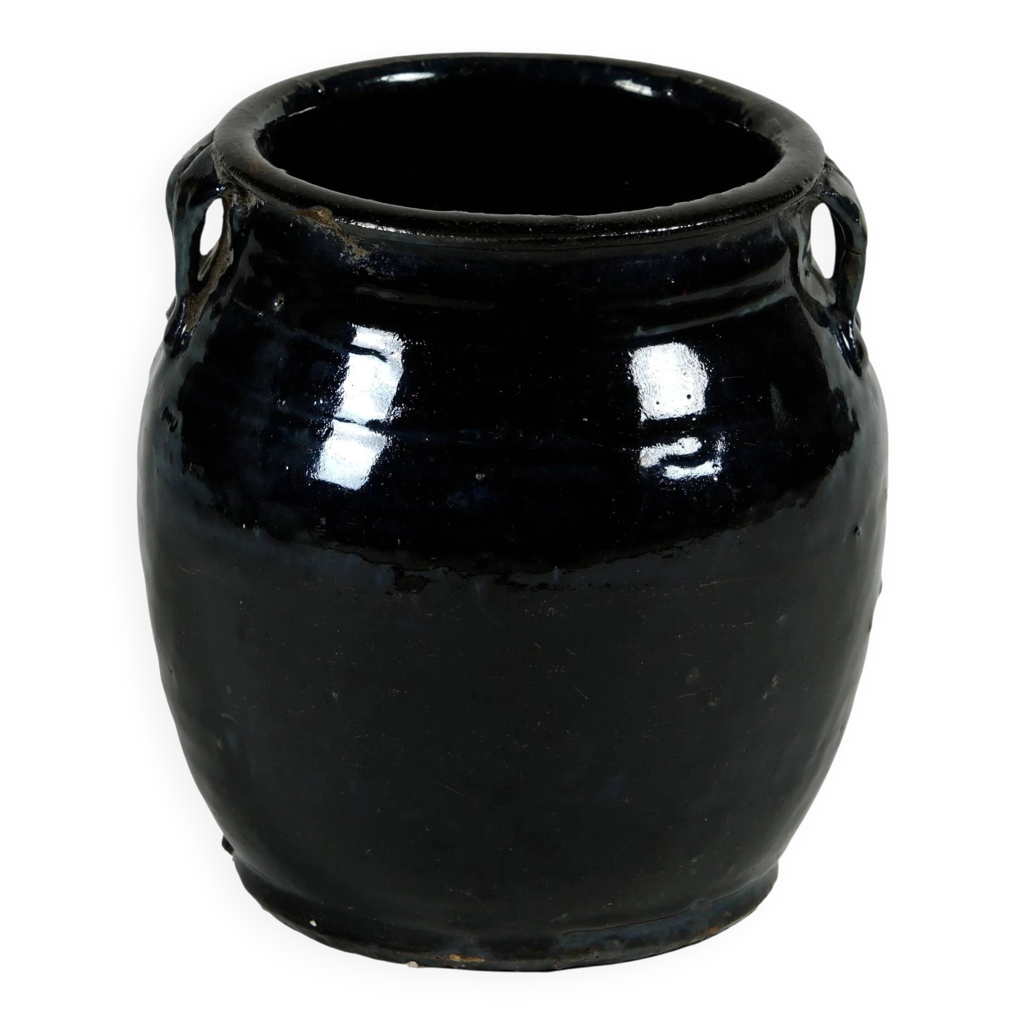 Hú - Pot à confit chinois émaillé noir n°7