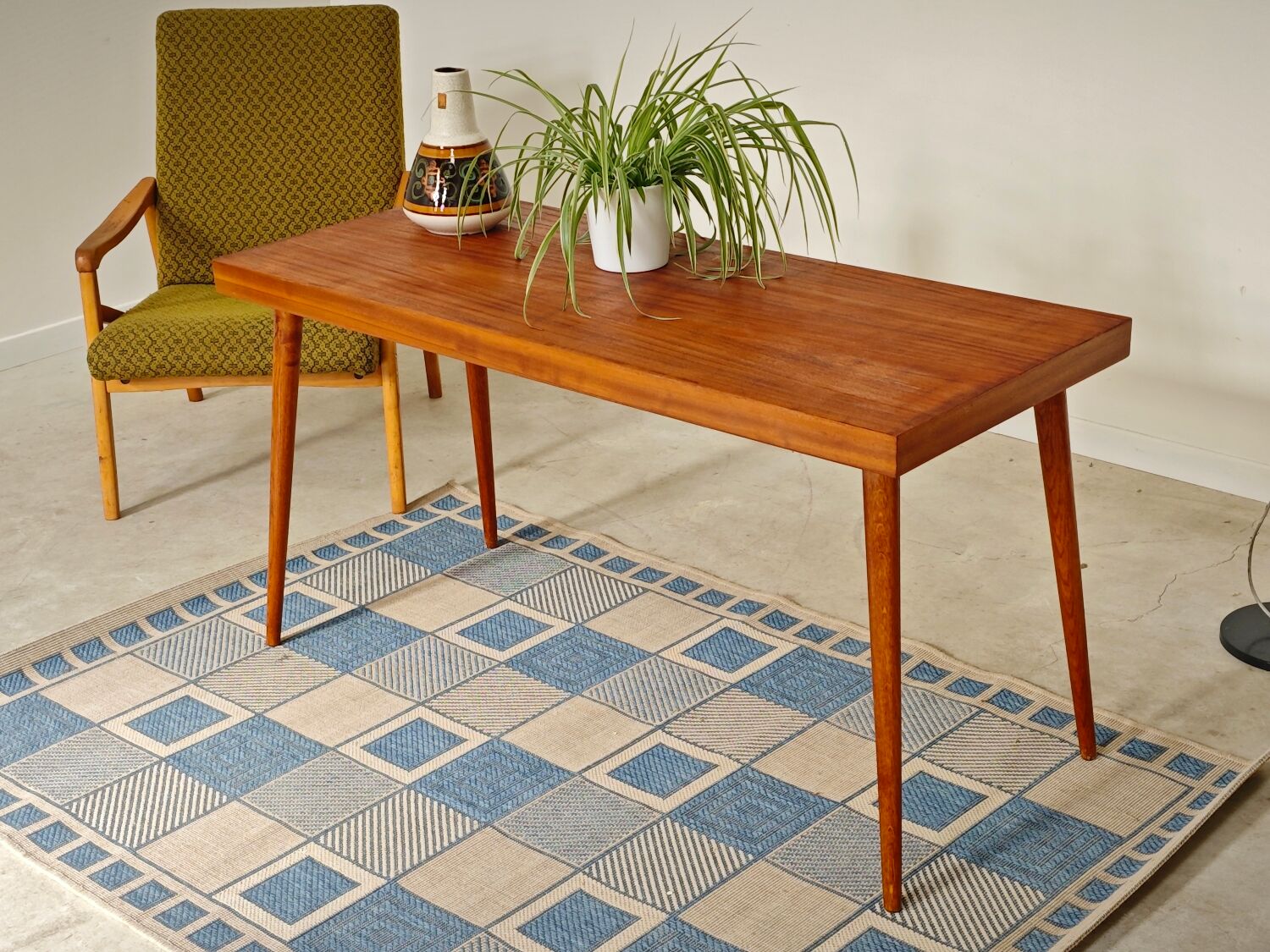 Side table compass legs Czechoslovakia Dievozpracujici mahogany