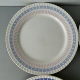 4 assiettes plates Digoin Sarreguemines France, 24 cm