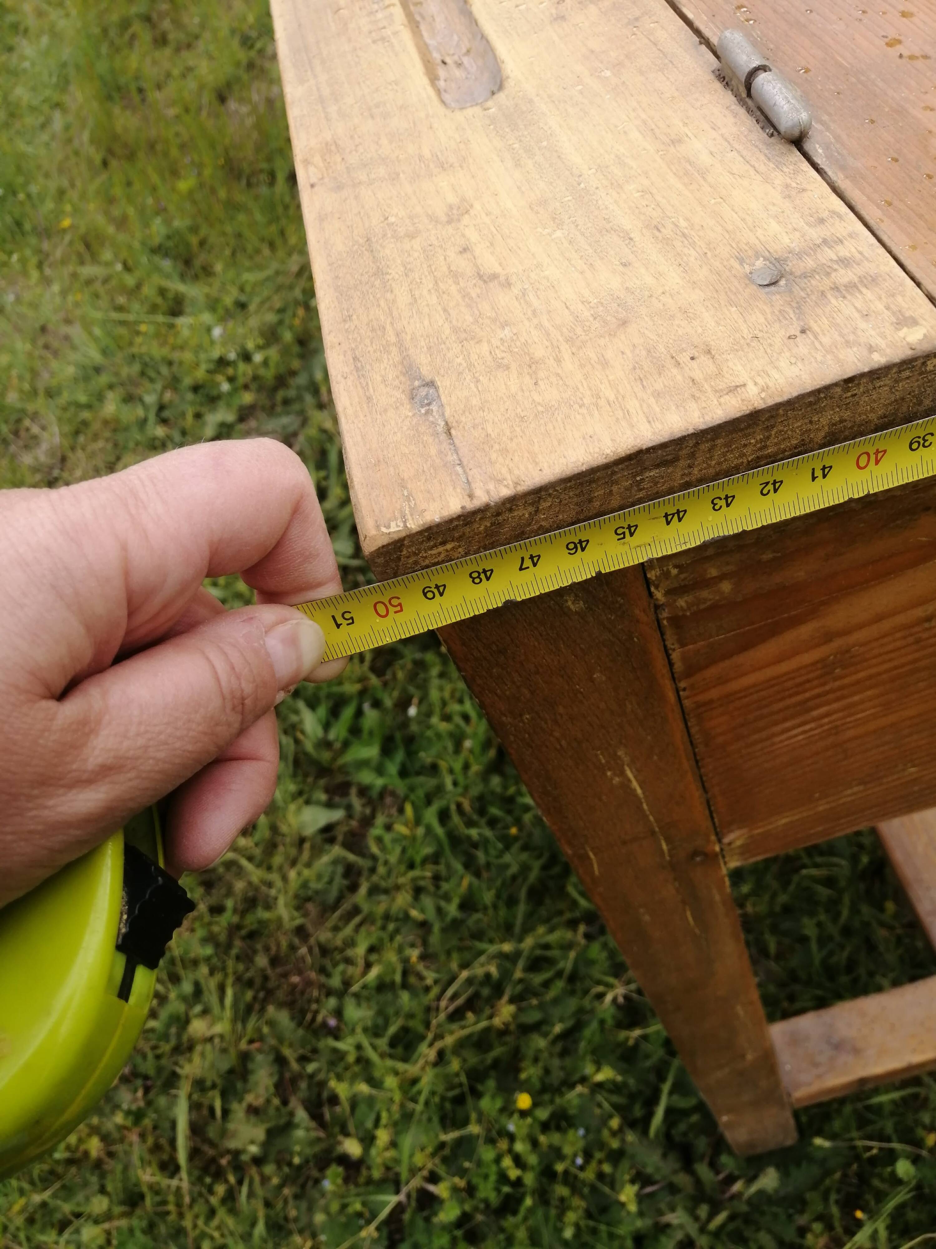 Old school desk for 4 people - Workshop furniture