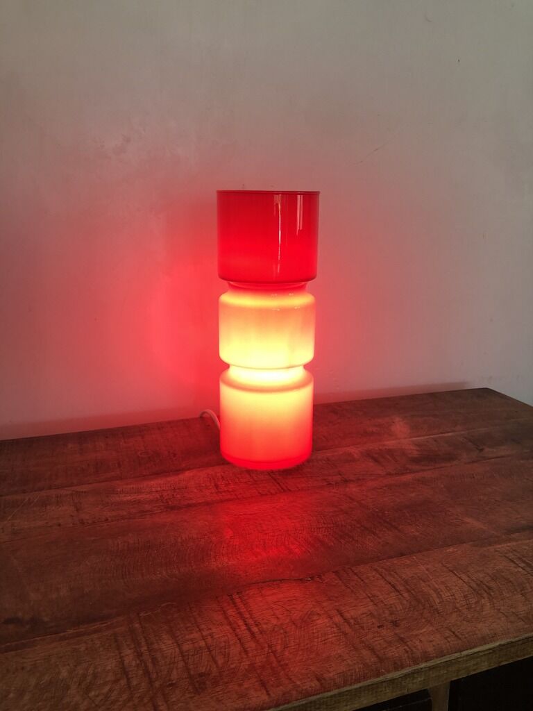 Red glass lamp
