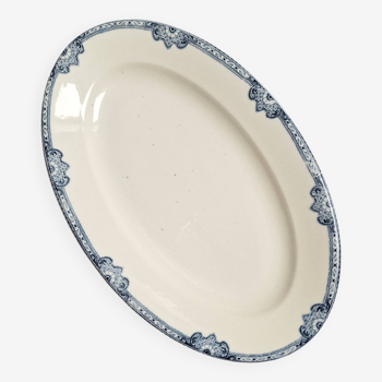 Blue oval dish Salins Jumièges