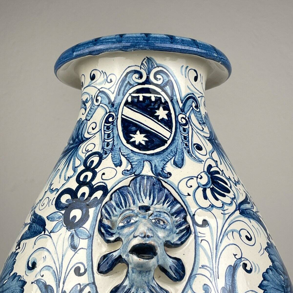 Large Blue Ceramic Vase by Ima for Montelupo Florentino, Italy, 1980s