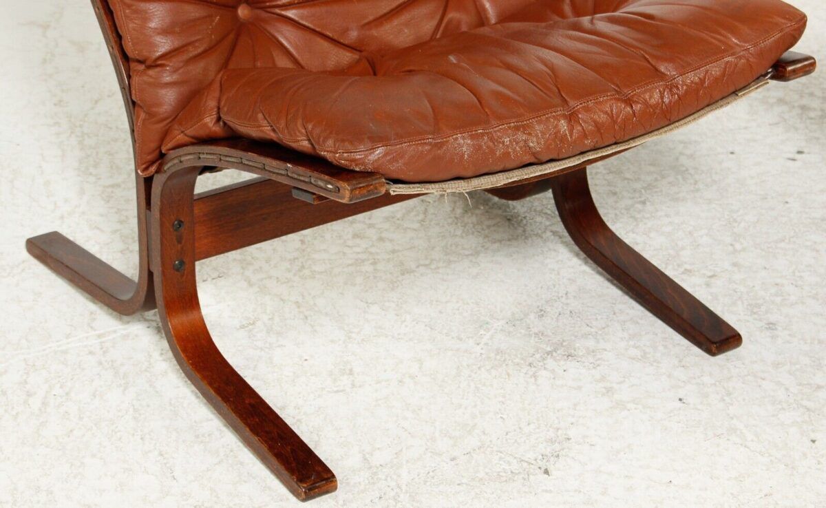 Vintage Norwegian mid-century leather Siesta chairs by Ingmar Relling