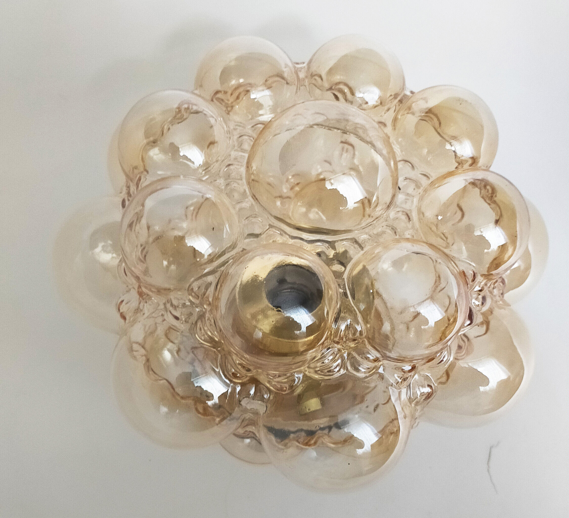 Amber Glass Bubble Applique by Helena Tynell, 1960s