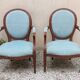 Pair of Louis XVI style medallion armchairs