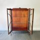 Original Art Deco Figured Walnut Display Cabinet Cabriole Legs 1930s