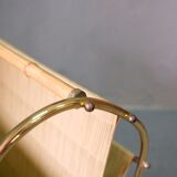 Mid-Century Modern Brass and Bamboo Magazine Rack, Austria 1950s
