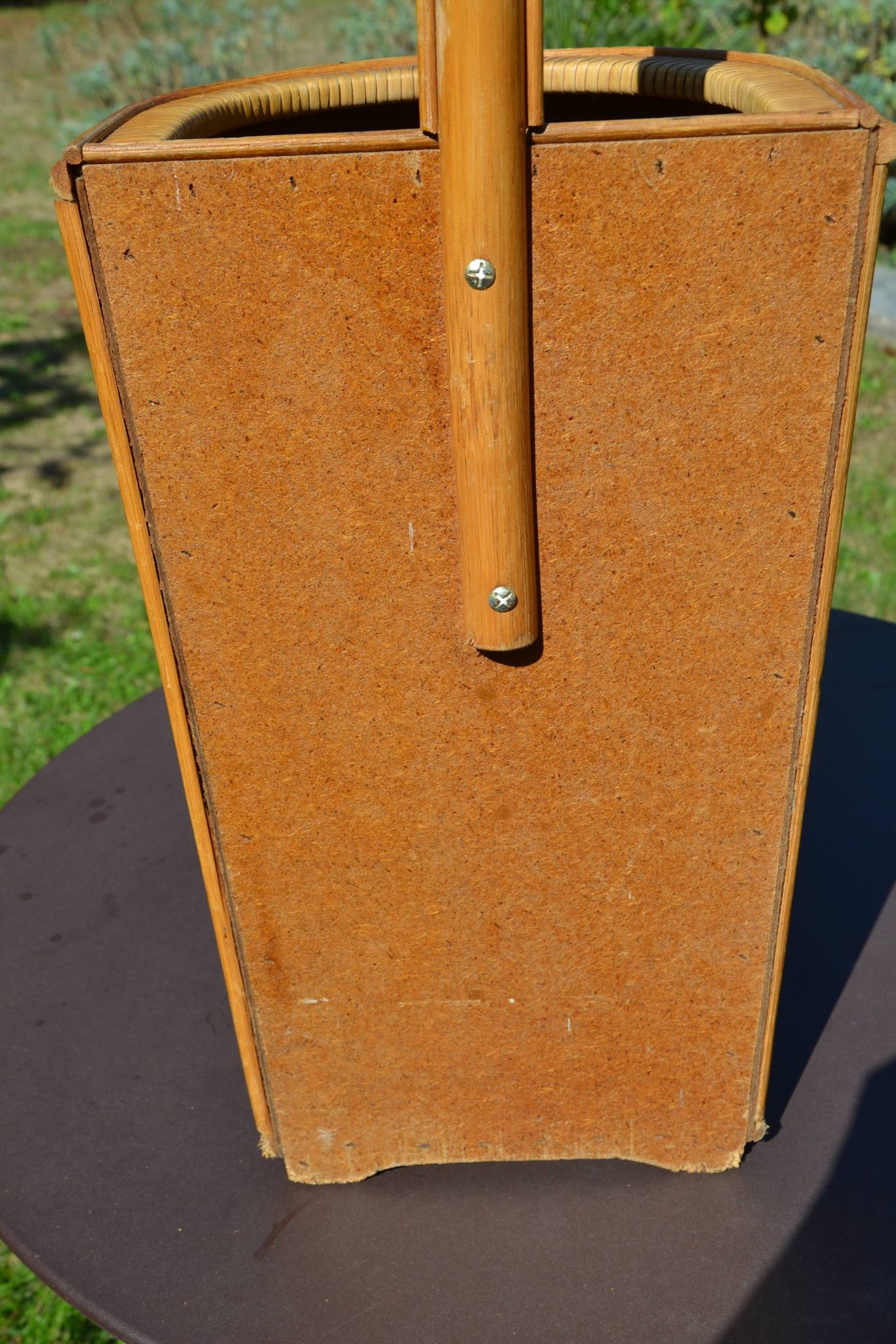 Porte-parapluie osier et cannage vintage