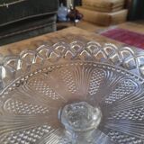 Trio of antique openwork pressed glass bowls – France, 1920–1940