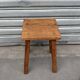 Dark wood stool folk art solid French oak