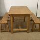 Solid oak farm table and benches