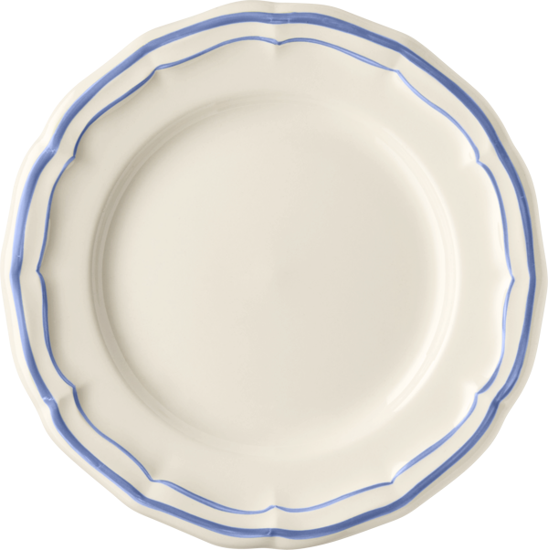 Lot de 6 assiettes lunch collection filets bleu