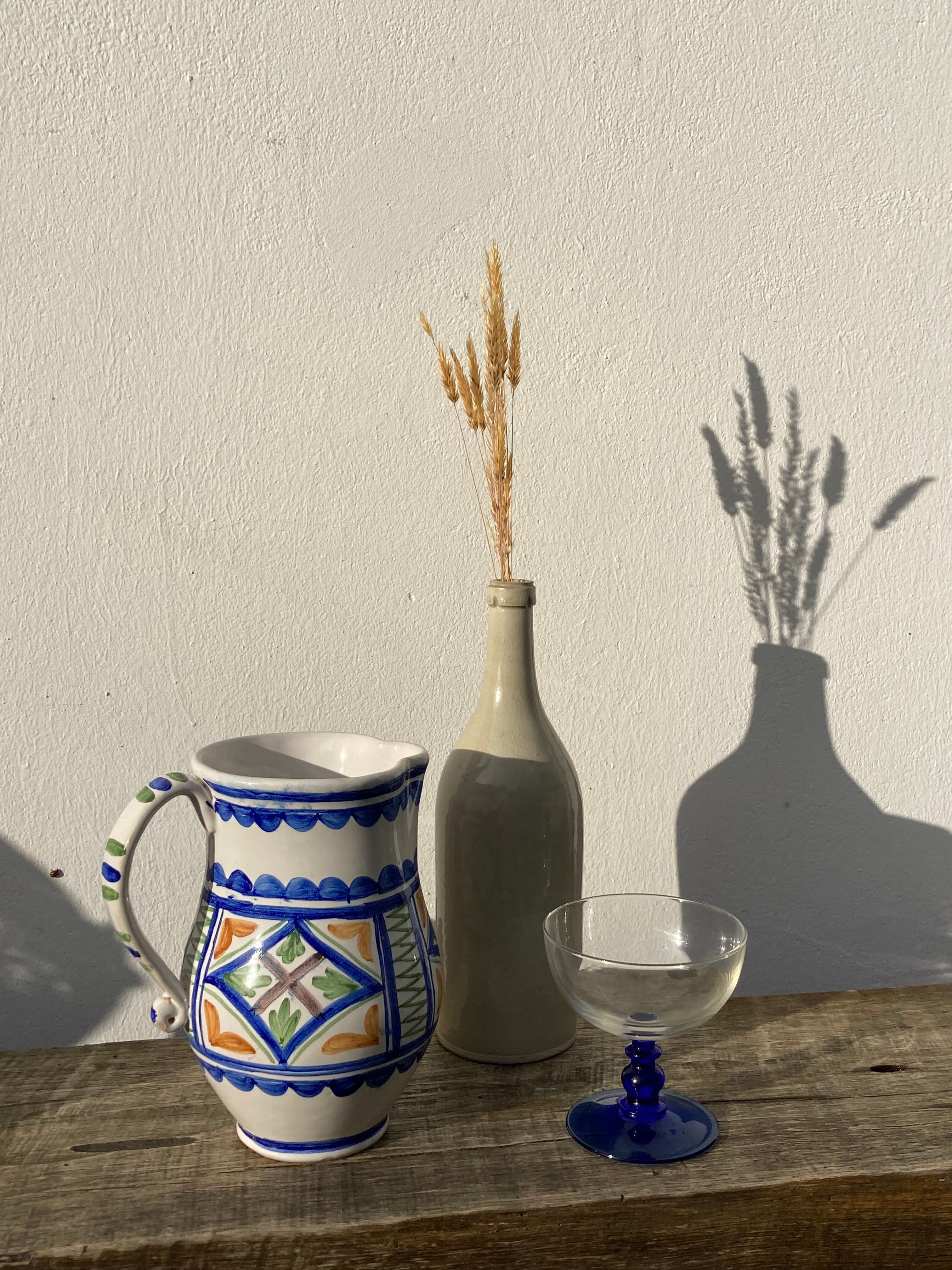 Spanish glazed ceramic pitcher Puente del Arzobispo Toledo
