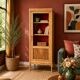 Armoire vitrée vintage bois brut 1950
