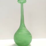 Green Blown Scavo Glass Tulip attr. to Cenedese, Italy