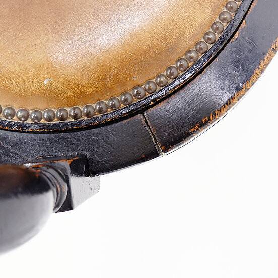 Chaise de paquebot en chêne teinté noir du 19e siècle
