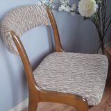 Sled chair by Self - NF14, solid wood and wool fabric, vintage 1960's