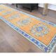 Vintage Turkish Oushak Handmade Wool Cotton Orange Runner Rug 78x313