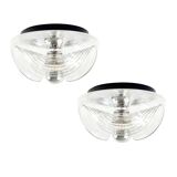 Paire de grands plafonniers « Wave » par Koch & Lowy pour Peill & Putzler, années 1970